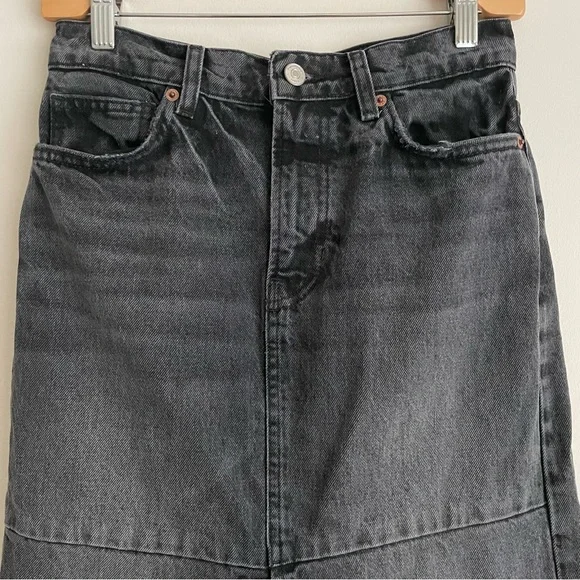 Reformation Tazz Maxi Denim Slit Front Skirt in Liman Wash Size 24 - Picture 6 of 13